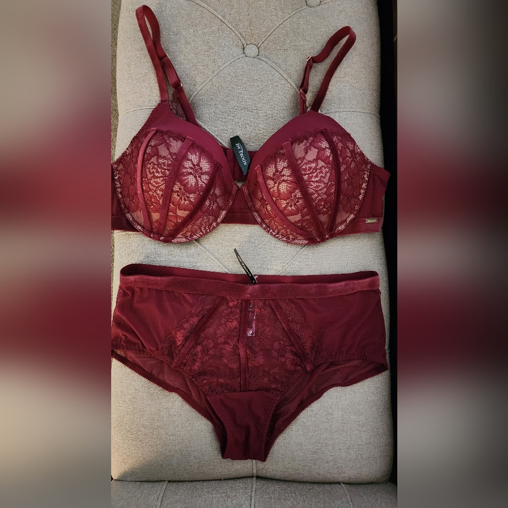 Adore Me Women's Red Lace Intimates Set